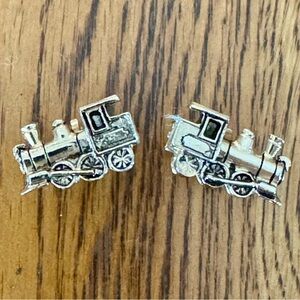 Vintage Sarah Coventry Gold Tone Locomotive Train Cufflinks